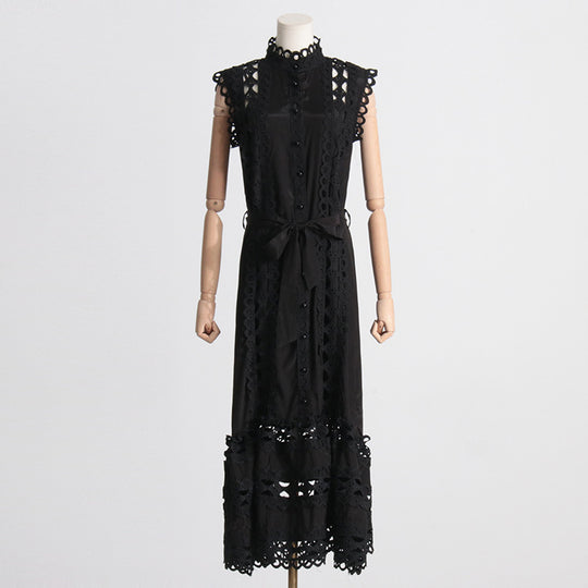 Personality French Embroidery Stitching Dress Women - Onouthati