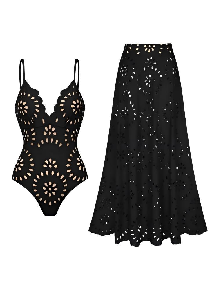 Women's Solid Color Sexy Swimsuit Two-piece Set - Onouthati