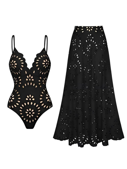 Women's Solid Color Sexy Swimsuit Two-piece Set - Onouthati