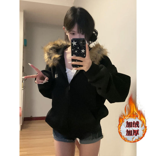 American Retro Lazy Preppy Style Top Cardigan Coat For Women - Onouthati