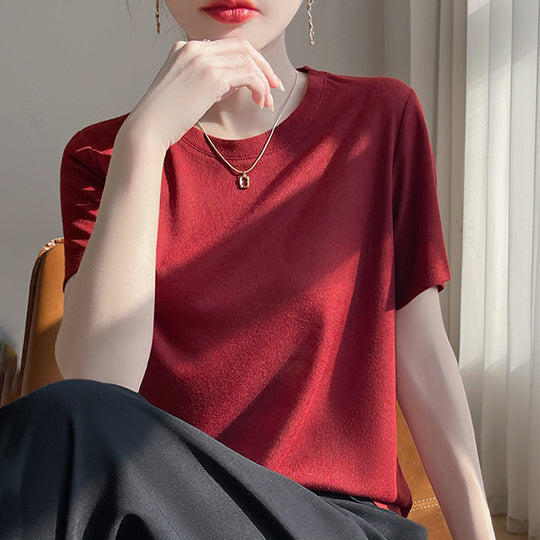 Loose Temperament Round Neck T-shirt Women - Onouthati