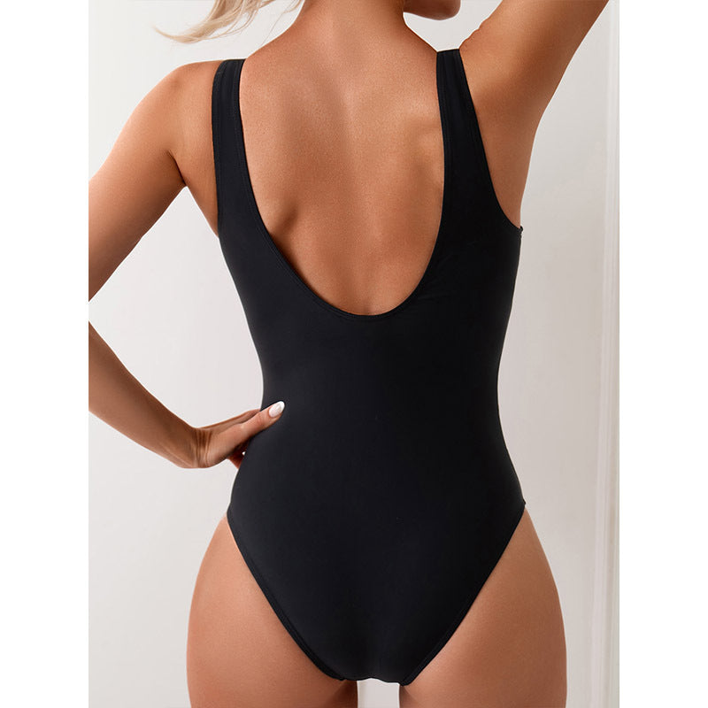 Sports Swimsuit Color Matching One-piece Backless European And American Style - Onouthati
