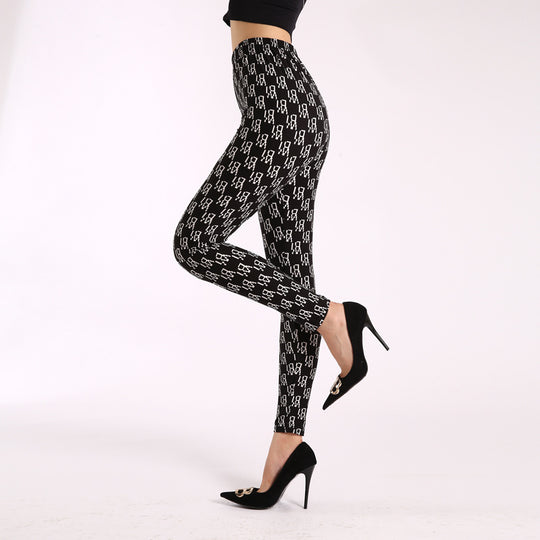 Autumn Underwear Leggings Stretch Printed High-waisted Trousers - Onouthati