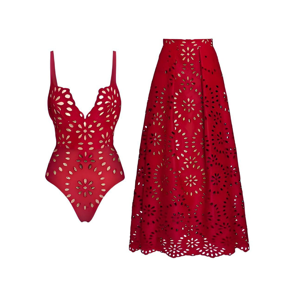 Women's Solid Color Sexy Swimsuit Two-piece Set - Onouthati