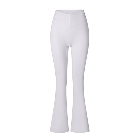 Brushed Flared V-waist Sports Tight Trousers - Onouthati