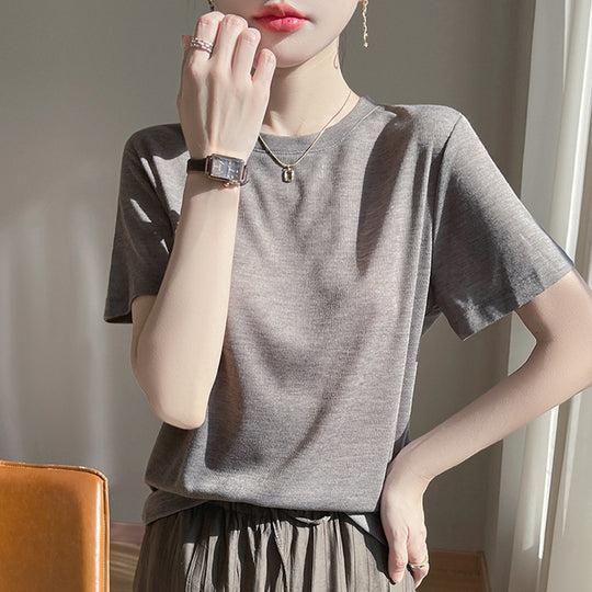 Loose Temperament Round Neck T-shirt Women - Onouthati