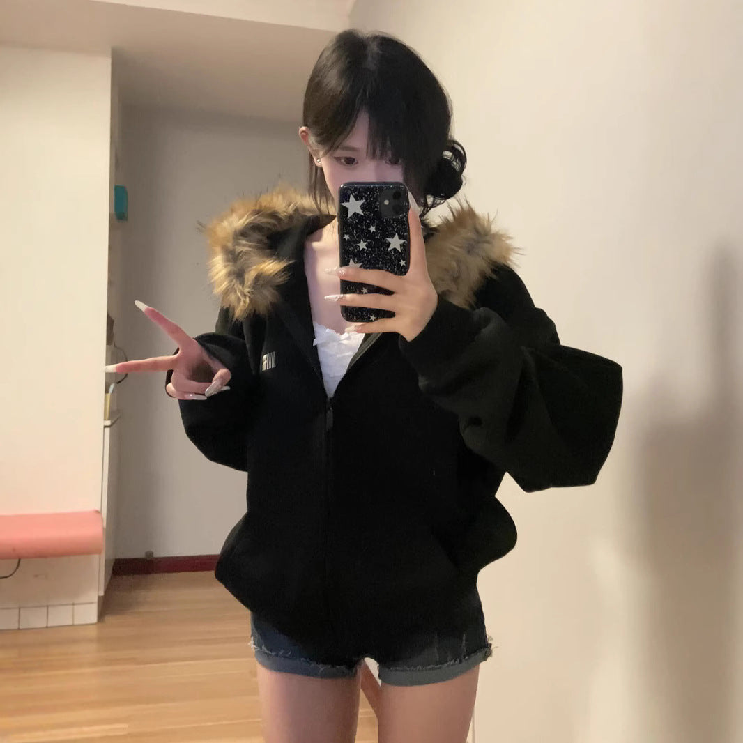 American Retro Lazy Preppy Style Top Cardigan Coat For Women - Onouthati