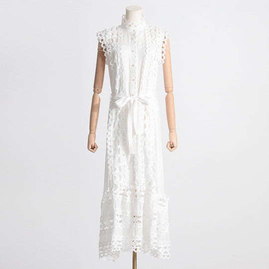 Personality French Embroidery Stitching Dress Women - Onouthati