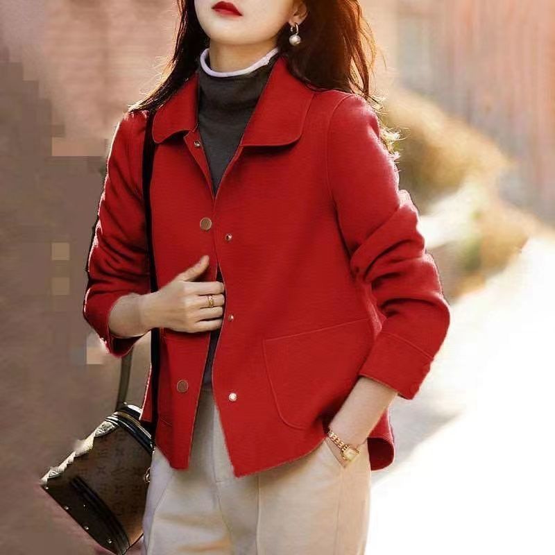 Woolen Short Coat Women's Loose All-matching Woolen Top - Onouthati