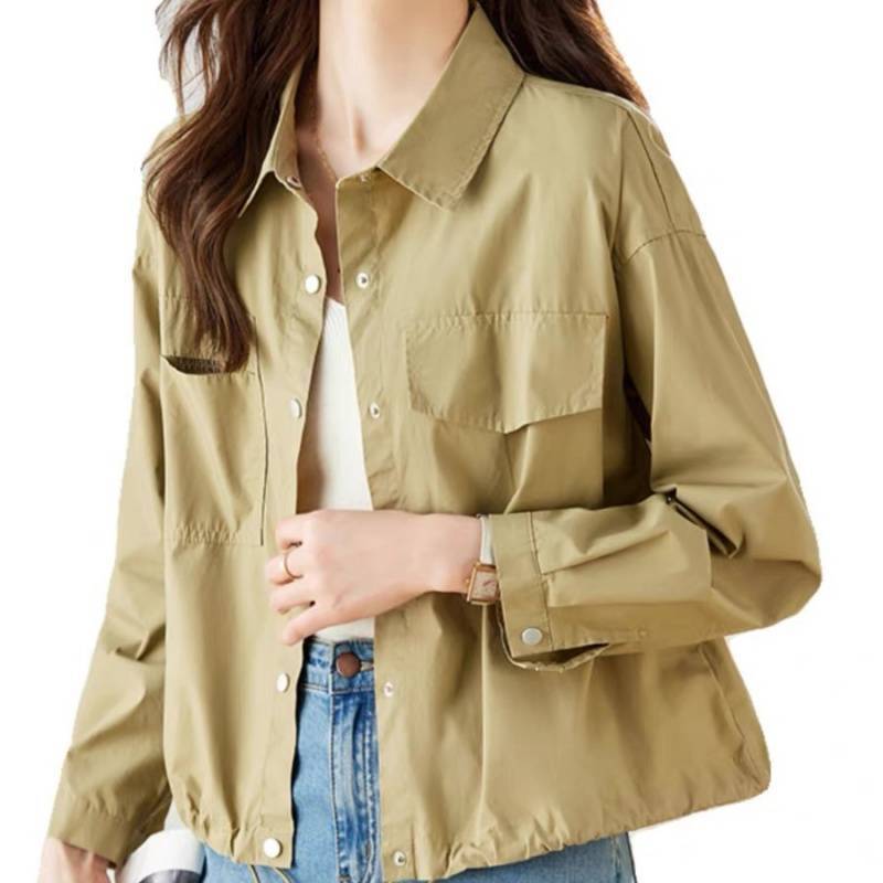 Retro Short Western Style Top Long Sleeve Tooling Casual Thin Coat - Onouthati