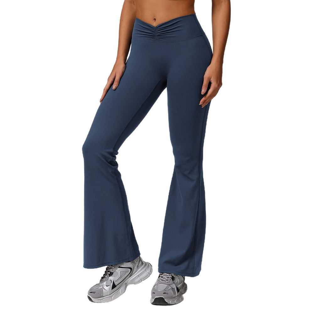 Nude Feel High Waist Hip Lift Yoga Bell-bottom Pants - Onouthati