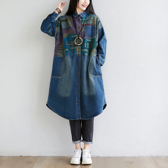 Women's Fashion Wash Vintage Denim Jacket - Onouthati