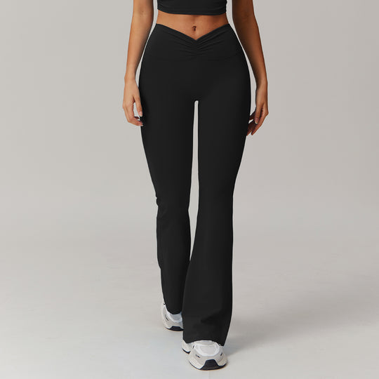 Nude Feel High Waist Hip Lift Yoga Bell-bottom Pants - Onouthati