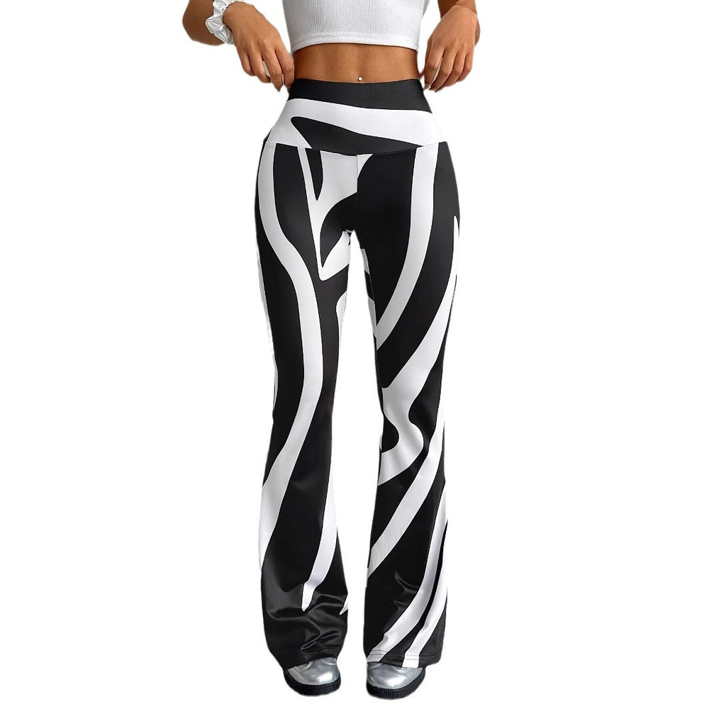 Bell-bottom Pants Fashion Printed High Waist Sheath Casual Pants - Onouthati
