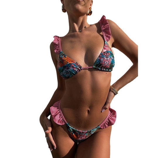 Bikini Split Swimsuit Women Ruffled - Onouthati