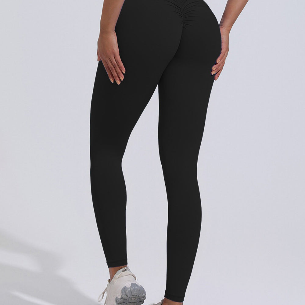 Women's Solid Color High Waist Hip Lift Outdoor Sports Seamless Yoga Pants - Onouthati