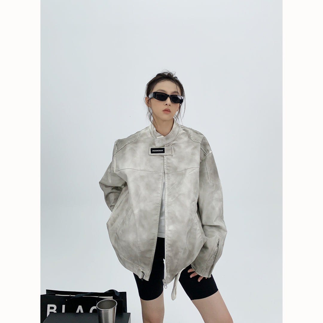 Dirty Leather Motorcycle Women's Coat - Onouthati