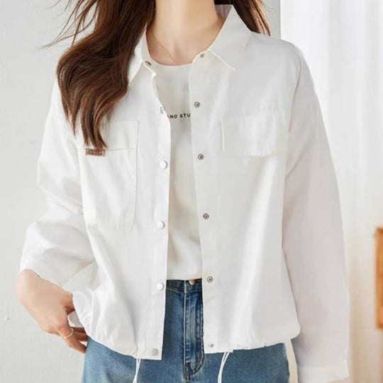 Retro Short Western Style Top Long Sleeve Tooling Casual Thin Coat - Onouthati