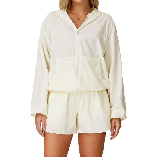 Quick-drying Sports Sun Protection Coat Breathable Hooded Zipper UV Protection - Onouthati