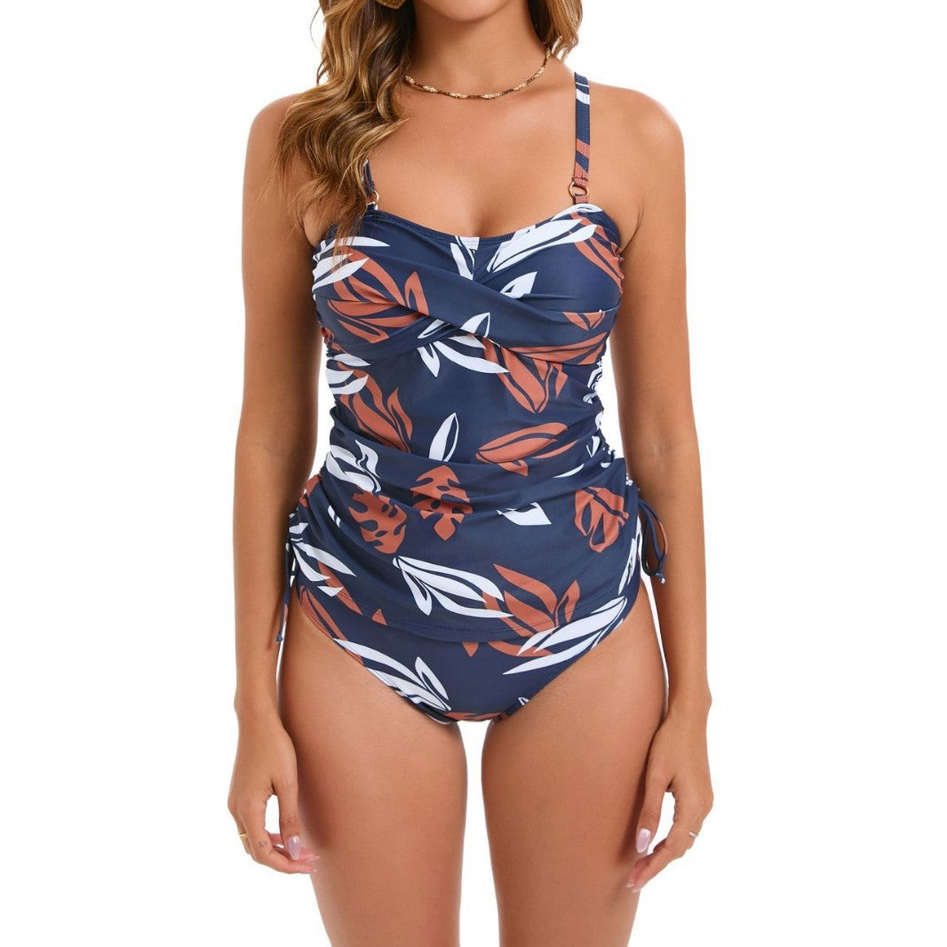 Women's Swimsuit Two-piece Skirt Swimwear Printed - Onouthati