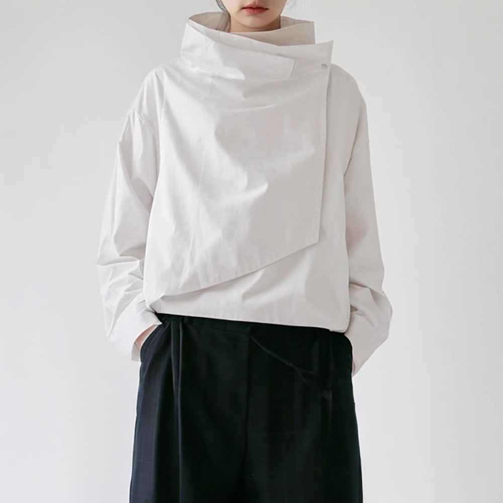 Long Sleeve Loose Stand-up Collar Jacket - Onouthati