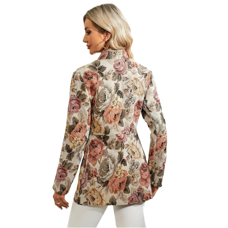 Fashionable Suit Women's Casual Printed Jacket - Onouthati