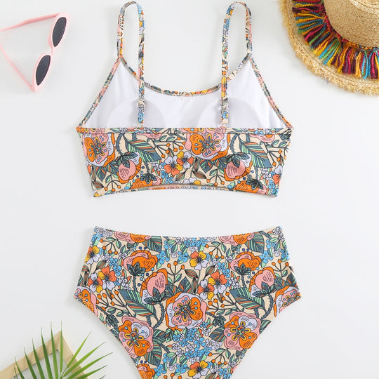 Bikini Sexy Print High Waist Split Swimsuit For Women - Onouthati