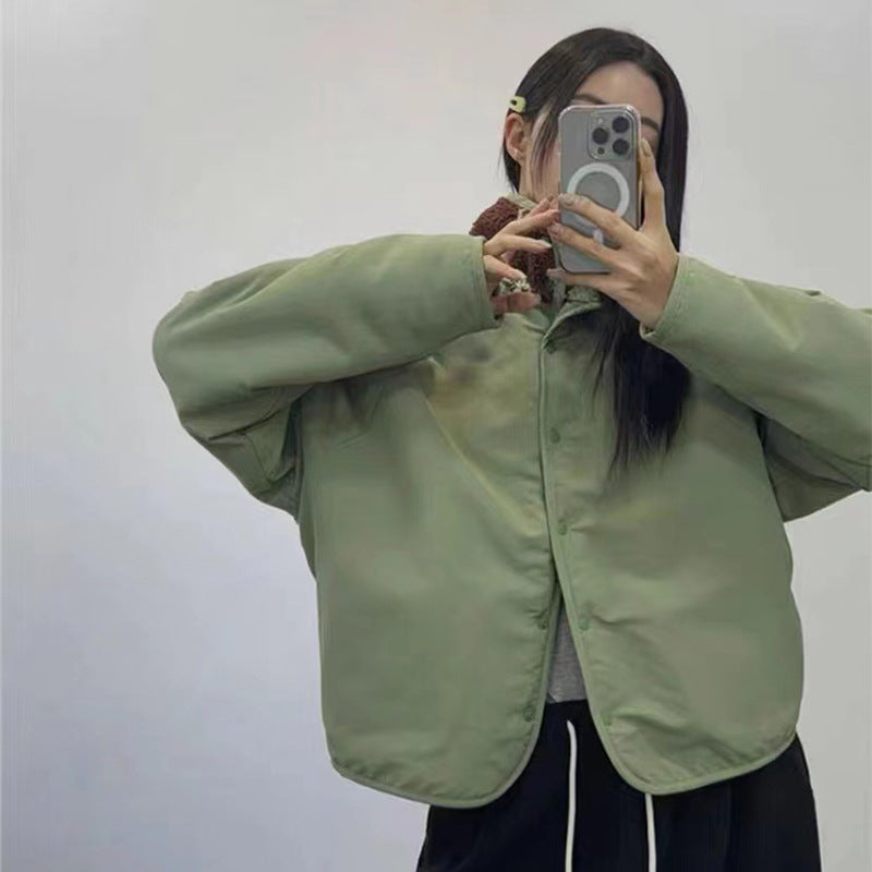 Retro Long Sleeve Cashmere Cotton Jacket Women - Onouthati