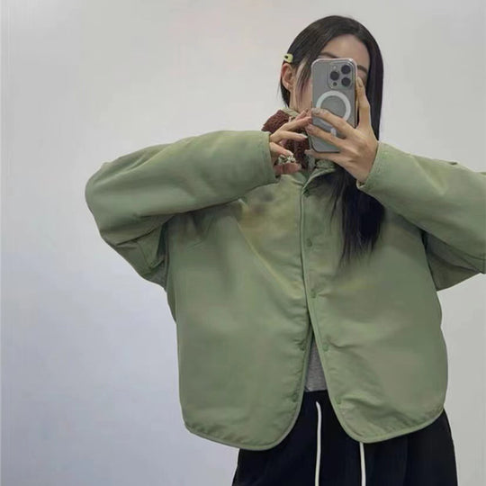 Retro Long Sleeve Cashmere Cotton Jacket Women - Onouthati