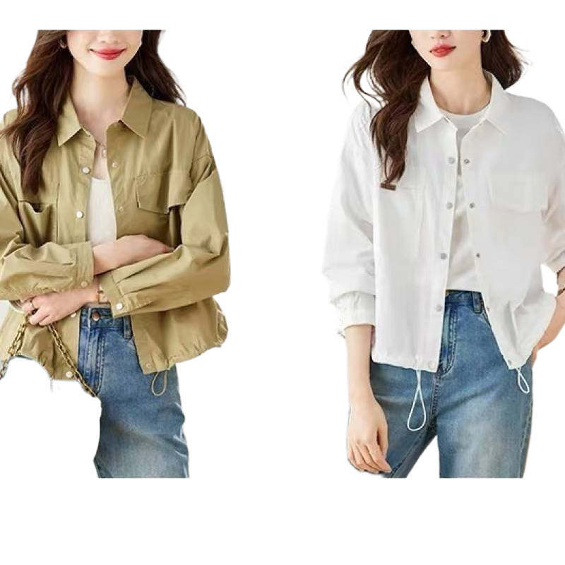 Retro Short Western Style Top Long Sleeve Tooling Casual Thin Coat - Onouthati