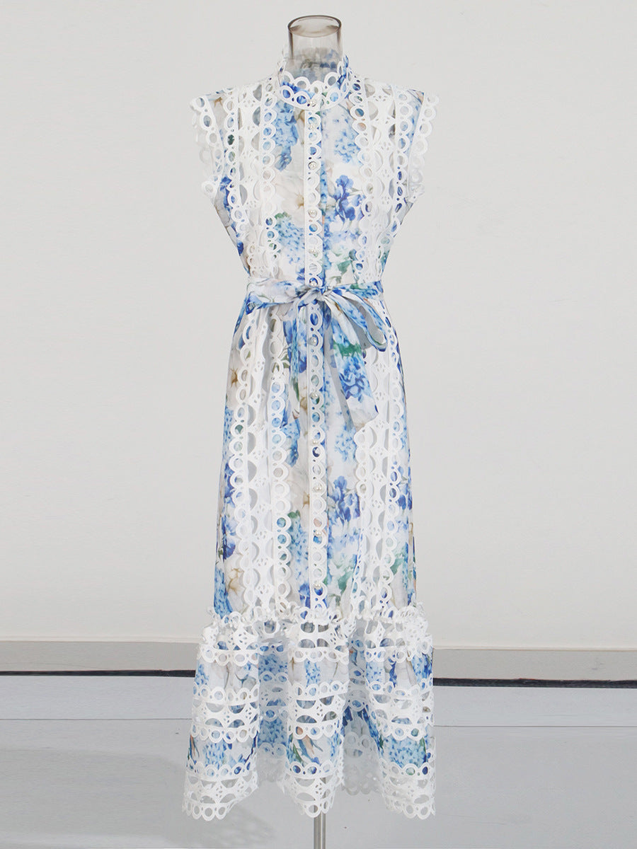 Personality French Embroidery Stitching Dress Women - Onouthati