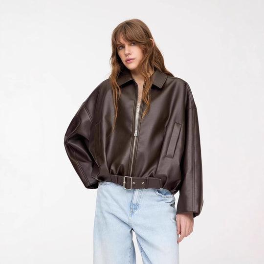 Women's Casual Solid Color American Retro Coat Jacket - Onouthati
