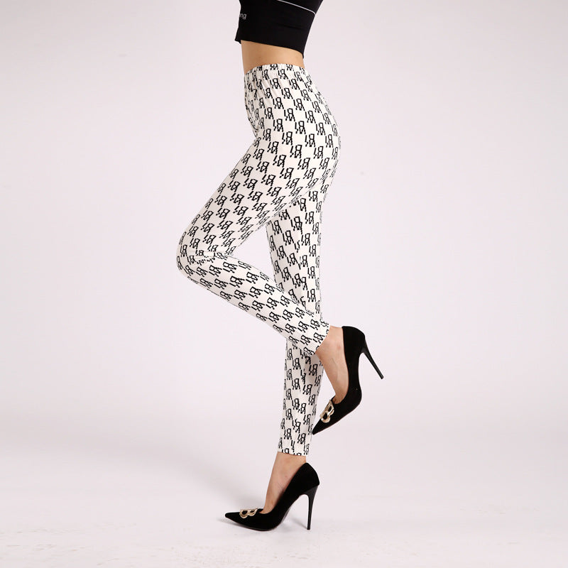 Autumn Underwear Leggings Stretch Printed High-waisted Trousers - Onouthati