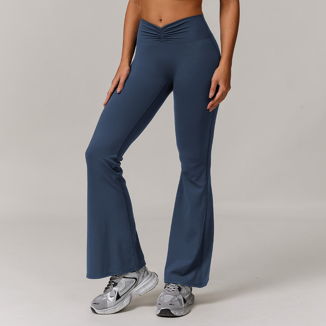 Nude Feel High Waist Hip Lift Yoga Bell-bottom Pants - Onouthati