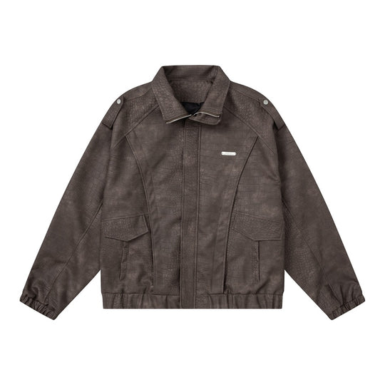 American Retro Papels PU Leather Motorcycle Coat Fashion - Onouthati