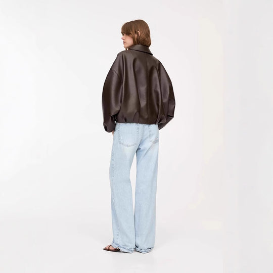 Women's Casual Solid Color American Retro Coat Jacket - Onouthati