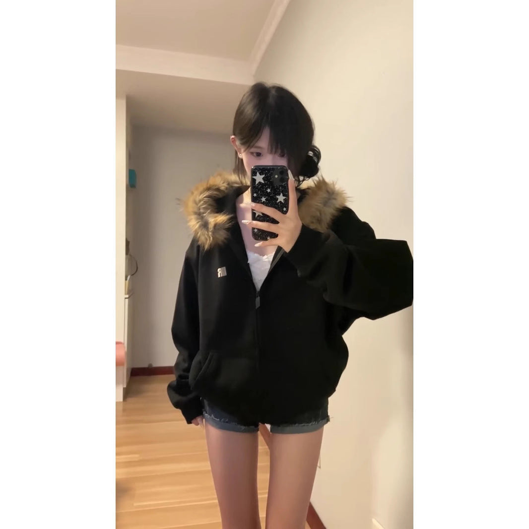 American Retro Lazy Preppy Style Top Cardigan Coat For Women - Onouthati