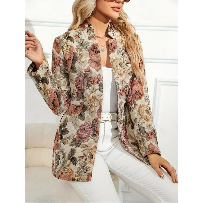 Fashionable Suit Women's Casual Printed Jacket - Onouthati