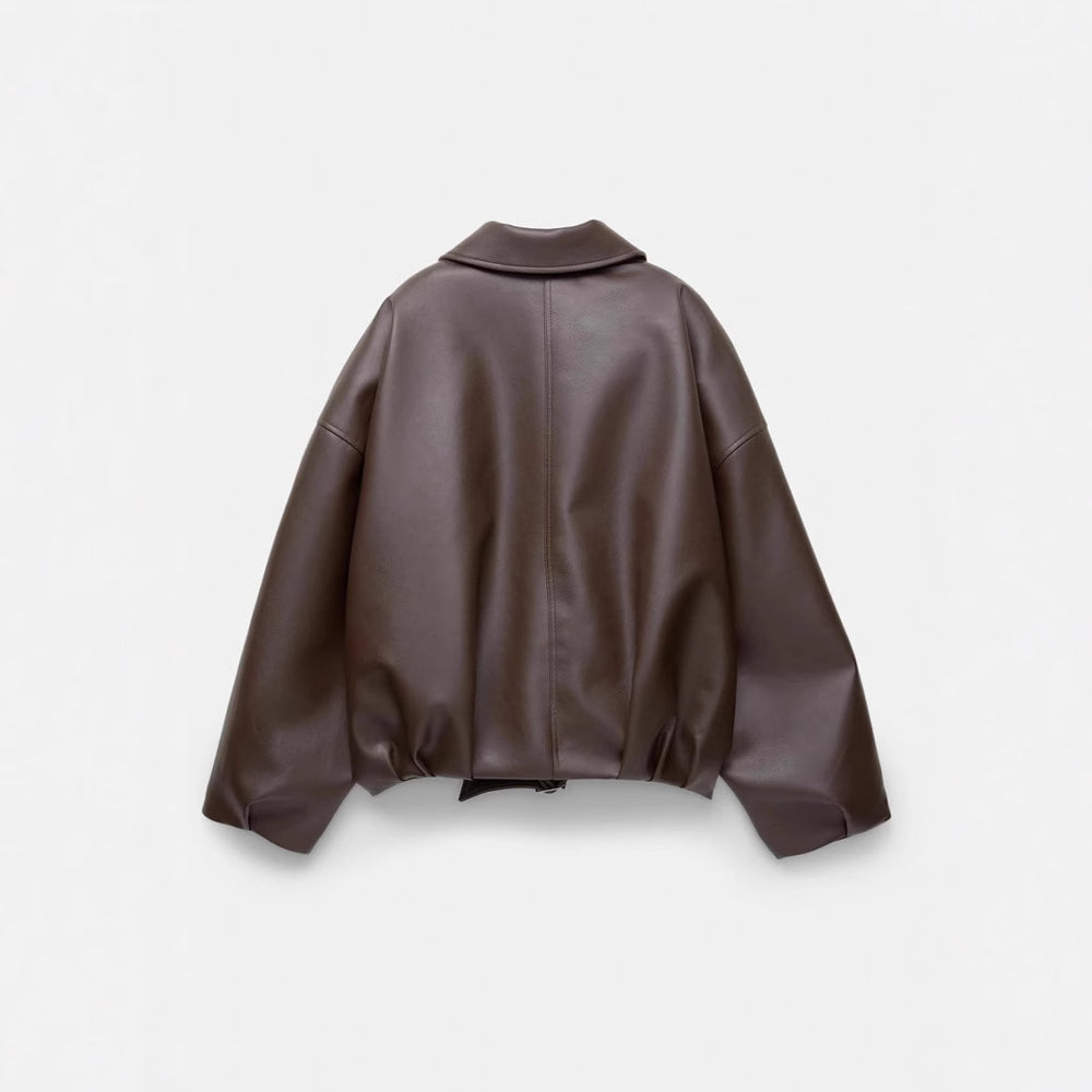 Women's Casual Solid Color American Retro Coat Jacket - Onouthati