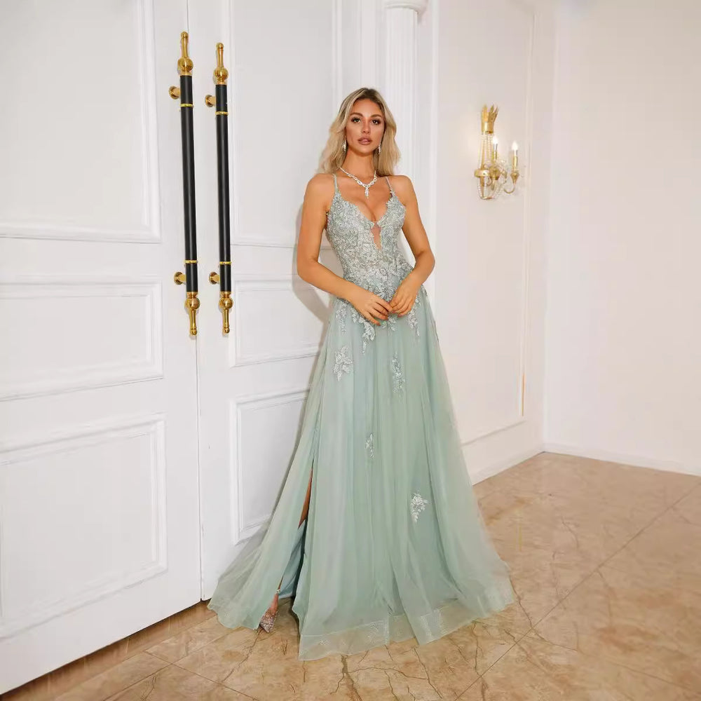 Women Evening Dresses Suspender Dance Dress Long - Onouthati