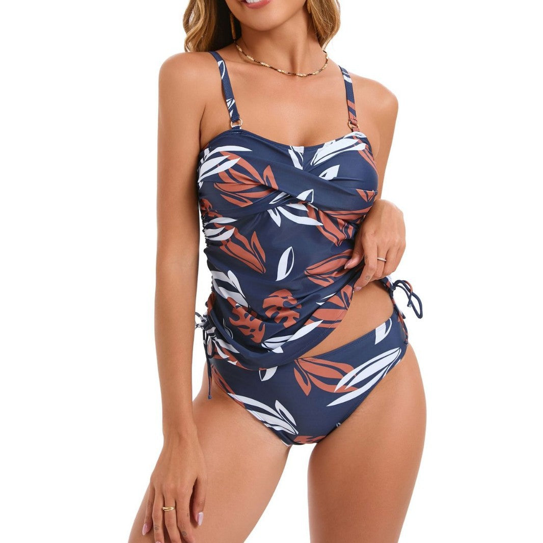 Women's Swimsuit Two-piece Skirt Swimwear Printed - Onouthati