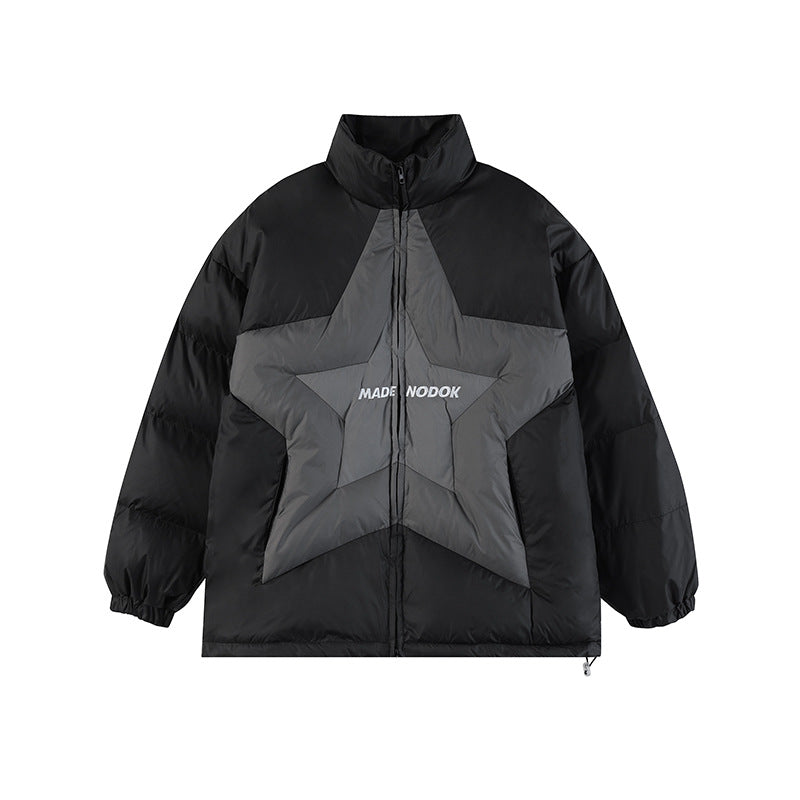Corduroy Patchwork Stand-up Collar Men's And Women's Coats - Onouthati