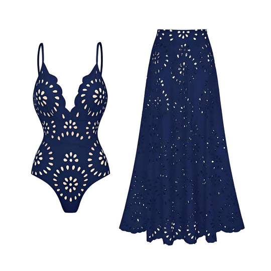 Women's Solid Color Sexy Swimsuit Two-piece Set - Onouthati