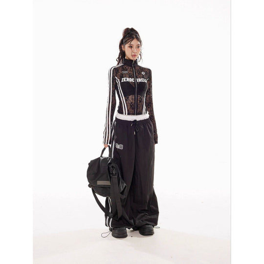 Women's Lace Slim Fit Zipper Cardigan Outerwear - Onouthati