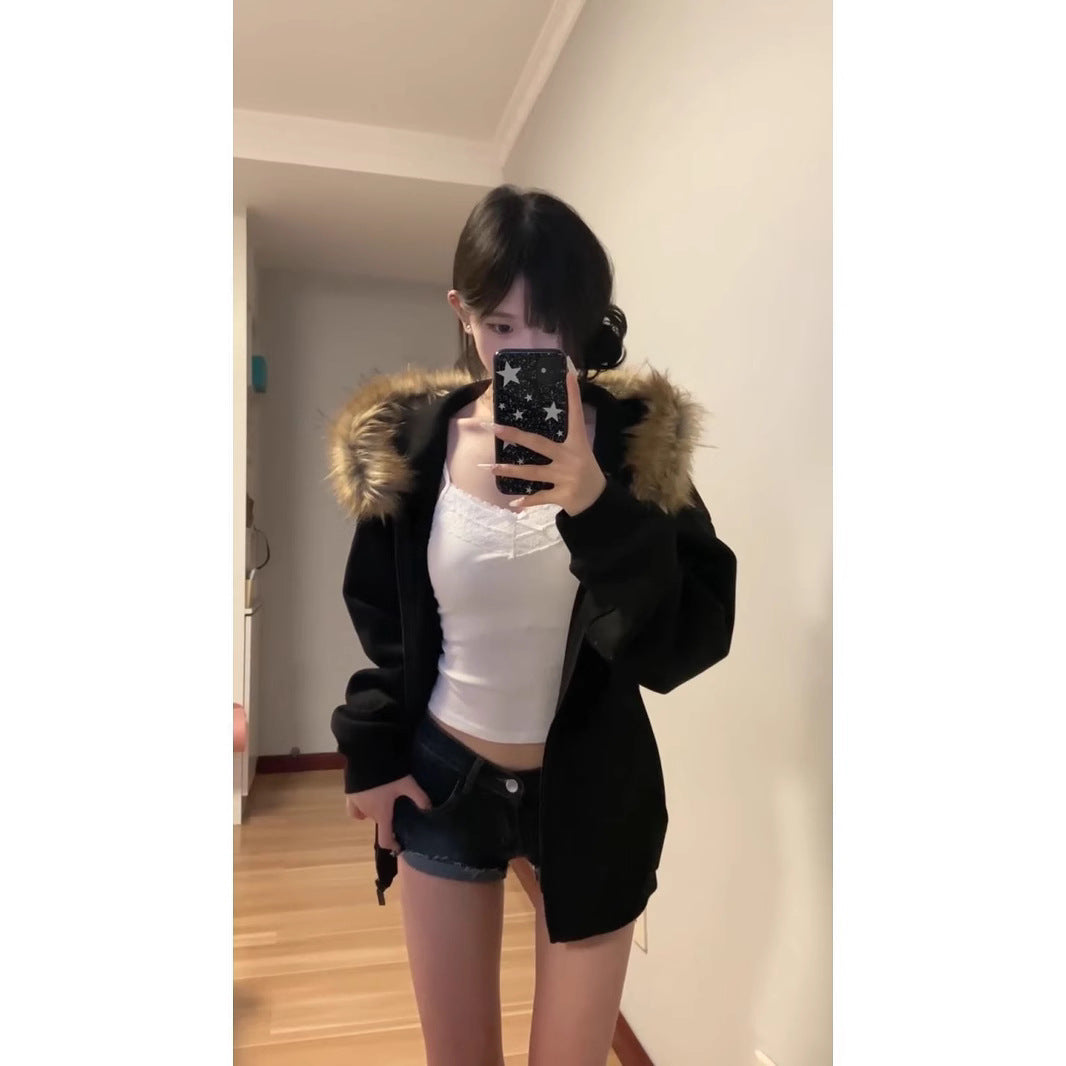 American Retro Lazy Preppy Style Top Cardigan Coat For Women - Onouthati