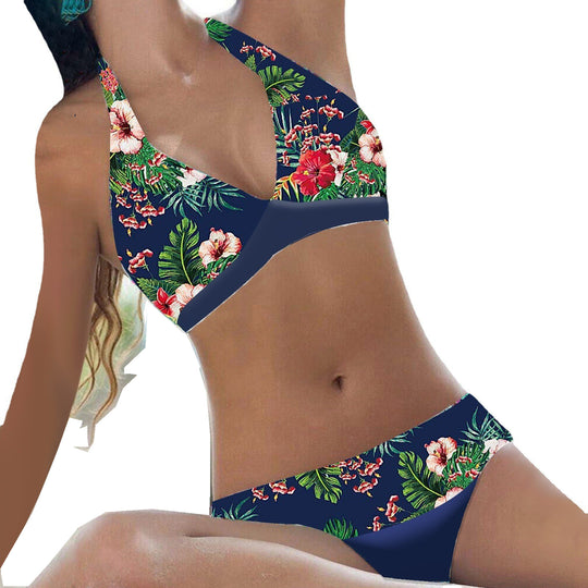 Rope Split High Waist Hollow Bikini Open Back Swimsuit Women - Onouthati