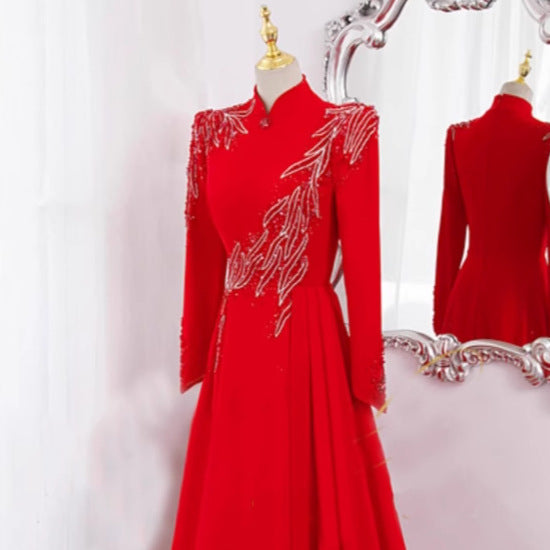 New Long Sleeve Formal Evening Party Dress - Onouthati