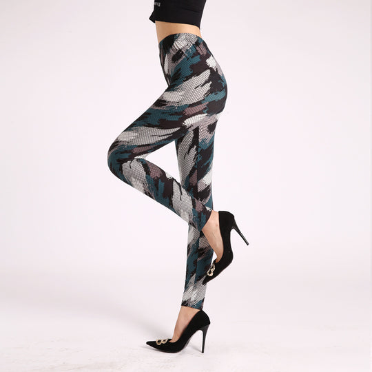 Autumn Underwear Leggings Stretch Printed High-waisted Trousers - Onouthati