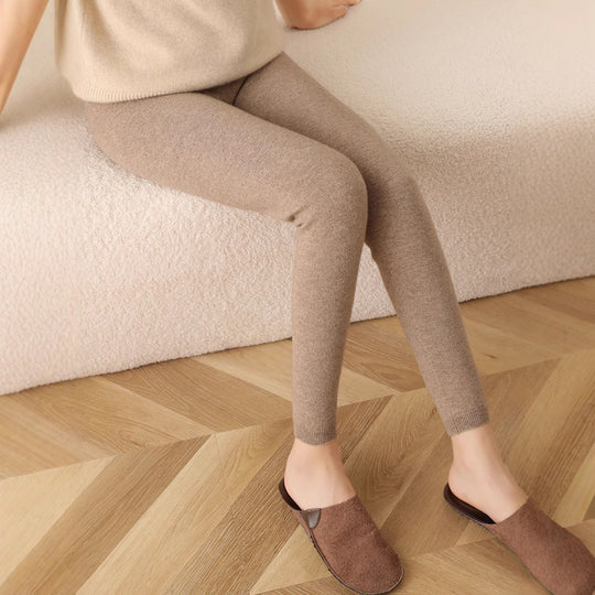 Soft Glutinous Cashmere Slim Fit Thick Flat Women's Leggings - Onouthati