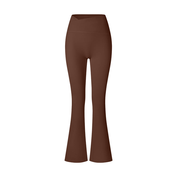 Women's Brushed Texture High Waist Cross Shaping Yoga Pants - Onouthati